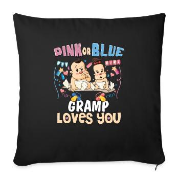 Pink or Blue Gramp Loves You Best Grandpa Ever - Sofa pillowcase 17,3'' x 17,3'' (45 x 45 cm) - black - Front