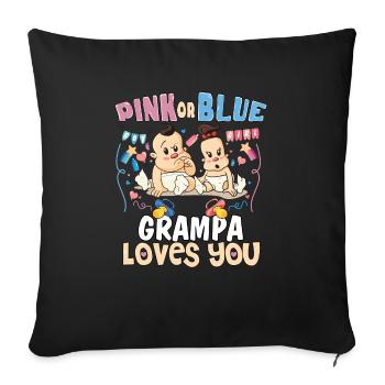 Pink or Blue Grampa Loves You Best Grandpa Ever - Sofa pillowcase 17,3'' x 17,3'' (45 x 45 cm) - black - Front