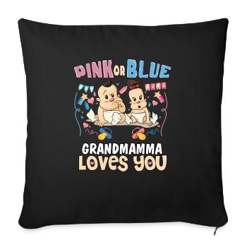Pink or Blue Grandmamma Loves You Best - Sofakissenbezug 45 x 45 cm - Schwarz - Vorne