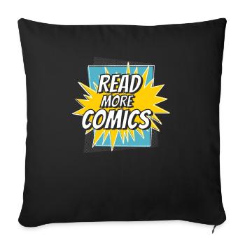 Read More Comics Comic Reader Fictional Characters - Sofa pillowcase 17,3'' x 17,3'' (45 x 45 cm) - black - Front