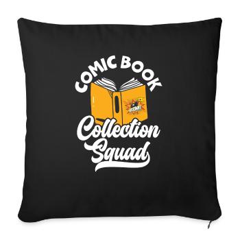 Comics Collector Comic Reader Fictional Characters - Sofa pillowcase 17,3'' x 17,3'' (45 x 45 cm) - black - Front