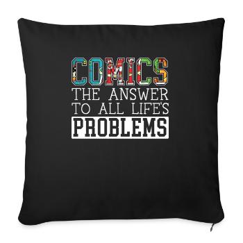 Comics Collector Comic Reader Fictional Characters - Sofa pillowcase 17,3'' x 17,3'' (45 x 45 cm) - black - Front