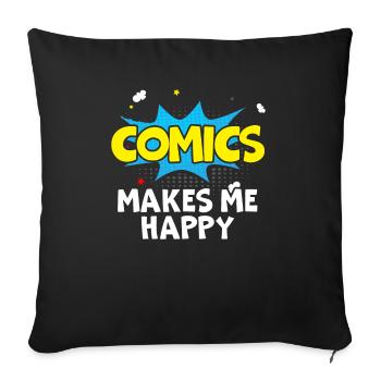 Comics Collector Comic Reader Fictional Characters - Sofa pillowcase 17,3'' x 17,3'' (45 x 45 cm) - black - Front