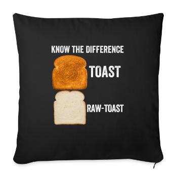 Know The Difference Toast Toast Breakfast lover - Sofa pillowcase 17,3'' x 17,3'' (45 x 45 cm) - black - Front