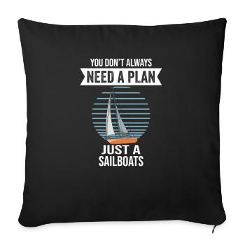 Voiliers dont vous n’avez pas toujours besoin Un plan juste un - Housse de coussin décorative 45 x 45 cm - noir - Devant