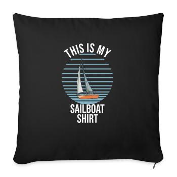 Voilier Ceci est ma chemise de voilier - Housse de coussin décorative 45 x 45 cm - noir - Devant
