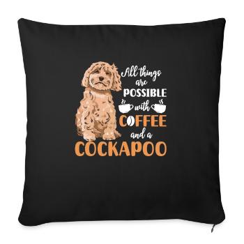 Cockapoo Hund - Sofakissenbezug 45 x 45 cm - Schwarz - Vorne