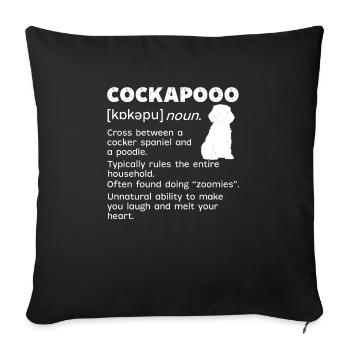 Cockapoo Hund - Sofakissenbezug 45 x 45 cm - Schwarz - Vorne