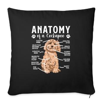 Cockapoo Dog - Sofa pillowcase 17,3'' x 17,3'' (45 x 45 cm) - black - Front