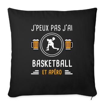 je peux pas j'ai basketball sport apéro cadeau - Housse de coussin décorative 45 x 45 cm - noir - Devant