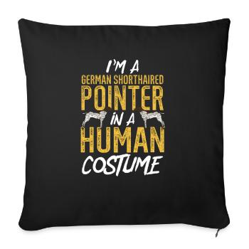 German Shorthair GSP Dog - Sofa pillowcase 17,3'' x 17,3'' (45 x 45 cm) - black - Front