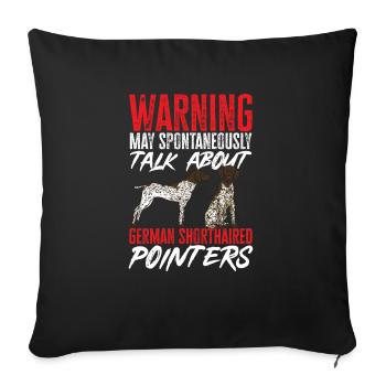 Chien GSP allemand à poil court - Housse de coussin décorative 45 x 45 cm - noir - Devant