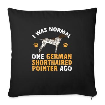 Chien GSP allemand à poil court - Housse de coussin décorative 45 x 45 cm - noir - Devant
