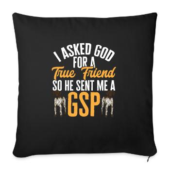 Chien GSP allemand à poil court - Housse de coussin décorative 45 x 45 cm - noir - Devant