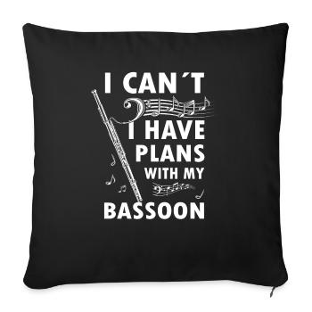 Woodwind instrument Music Bassoonist - Sofa pillowcase 17,3'' x 17,3'' (45 x 45 cm) - black - Front