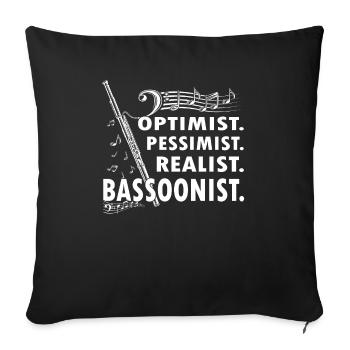 Woodwind instrument Music Bassoonist - Sofa pillowcase 17,3'' x 17,3'' (45 x 45 cm) - black - Front