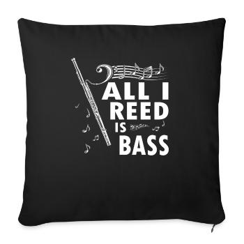 Holzblasinstrument Musik Bassoonist - Sofakissenbezug 45 x 45 cm - Schwarz - Vorne