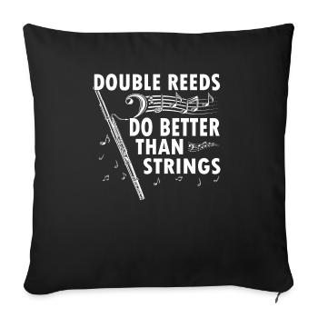Woodwind instrument Music Bassoonist - Sofa pillowcase 17,3'' x 17,3'' (45 x 45 cm) - black - Front