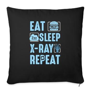 Manger Sommeil X-Ray Répéter Roue Tech Radiologie - Housse de coussin décorative 45 x 45 cm - noir - Devant