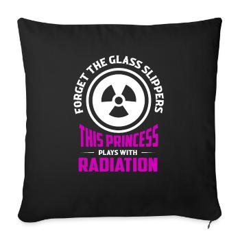 This Princess Plays With Radiation Rad Tech Radiol - Sofa pillowcase 17,3'' x 17,3'' (45 x 45 cm) - black - Front