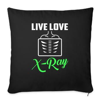Live Love X-Ray X-Ray Rad Tech Radiologie - Housse de coussin décorative 45 x 45 cm - noir - Devant