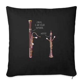 Holzblasinstrument Musik Bassoon Oboe - Sofakissenbezug 45 x 45 cm - Schwarz - Vorne
