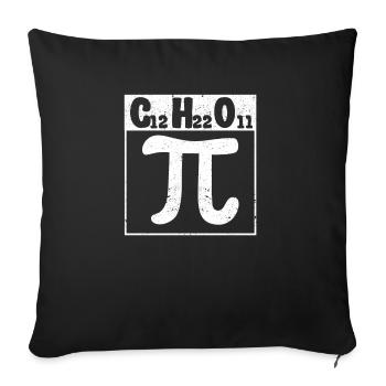 Pi Tag Sugar Symbol Formula Mathematics Teacher Chemi - Sofa pillowcase 17,3'' x 17,3'' (45 x 45 cm) - black - Front