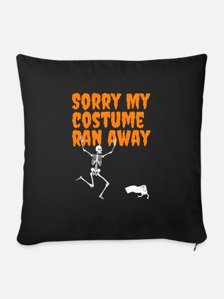 Halloween Skelett Kostüm - Sofakissenbezug 45 x 45 cm - Schwarz