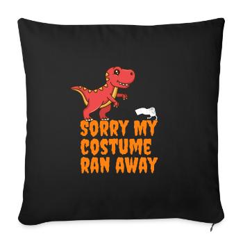 Halloween Kostüm rennt weg Dino - Sofakissenbezug 45 x 45 cm - Schwarz - Vorne