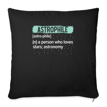 Astrophile Astronomy Astronomer Telescope - Housse de coussin décorative 45 x 45 cm - noir - Devant
