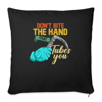Ne mordez pas la main qui vous engourdit - - Housse de coussin décorative 45 x 45 cm - noir - Devant