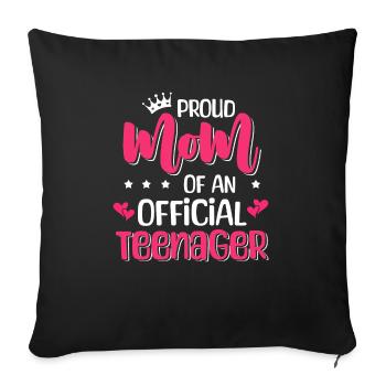 Fière maman d’un adolescent officiel pour ses 13 ans - Housse de coussin décorative 45 x 45 cm - noir - Devant