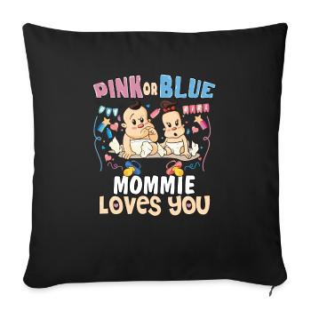 Pink or Blue Mommie t’aime le mieux maman de tous les temps - Housse de coussin décorative 45 x 45 cm - noir - Devant