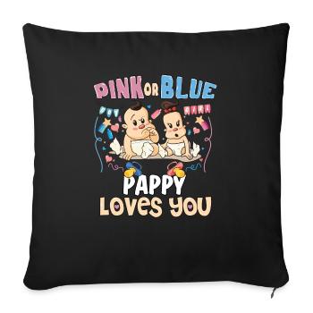Pink or Blue Pappy Loves You Best Dad Ever - Sofa pillowcase 17,3'' x 17,3'' (45 x 45 cm) - black - Front