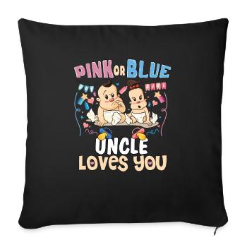 Pink or Blue Uncle Loves You Best Uncle Ever - Sofakissenbezug 45 x 45 cm - Schwarz - Vorne