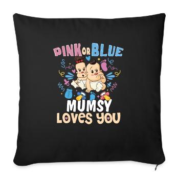 Pink or Blue Mumsy t’aime la meilleure maman de tous les temps - Housse de coussin décorative 45 x 45 cm - noir - Devant