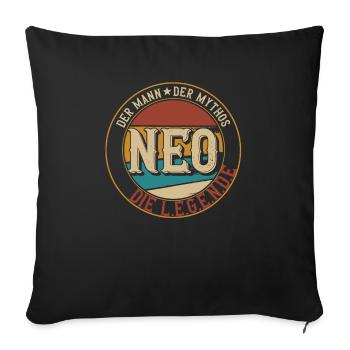 Neo Der Mann der Mythos die Legende Geschenk - Sofakissenbezug 45 x 45 cm - Schwarz - Vorne