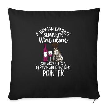 German Shorthair GSP Dog - Sofa pillowcase 17,3'' x 17,3'' (45 x 45 cm) - black - Front