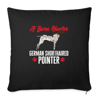 Chien GSP allemand à poil court - Housse de coussin décorative 45 x 45 cm - noir - Devant