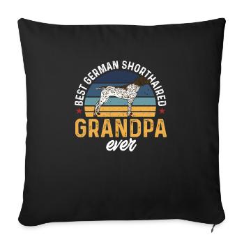 German Shorthair GSP Dog - Sofa pillowcase 17,3'' x 17,3'' (45 x 45 cm) - black - Front