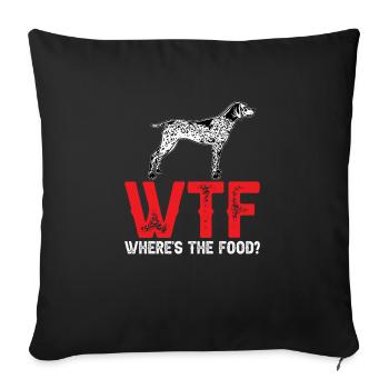 Chien GSP allemand à poil court - Housse de coussin décorative 45 x 45 cm - noir - Devant