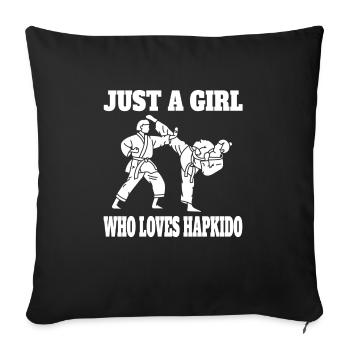 Hapkido Fille Aïkido Judo Femme Arts Martiaux Karaté - Housse de coussin décorative 45 x 45 cm - noir - Devant