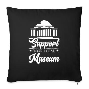 Soutenez votre amoureux du musée local Conservateur de musée - Housse de coussin décorative 45 x 45 cm - noir - Devant