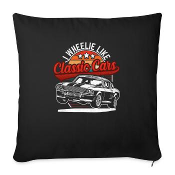 Car Parts Mechanic Classic Car Racing Sport - Sofa pillowcase 17,3'' x 17,3'' (45 x 45 cm) - black - Front