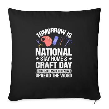 Kreative Crapfting-Liebhaber Witzige Sprüche Lifes - Sofakissenbezug 45 x 45 cm - Schwarz - Vorne