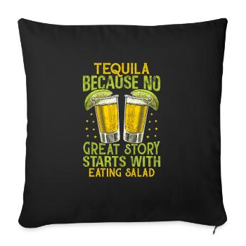 Tequila Drinking Liqueur Vintage Glass Drinker Life - Housse de coussin décorative 45 x 45 cm - noir - Devant