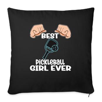 Meilleure fille de pickleball de tous les temps - Housse de coussin décorative 45 x 45 cm - noir - Devant