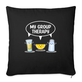 CSF Vintage Glass Drinker Life Tequila Drinking - Housse de coussin décorative 45 x 45 cm - noir - Devant