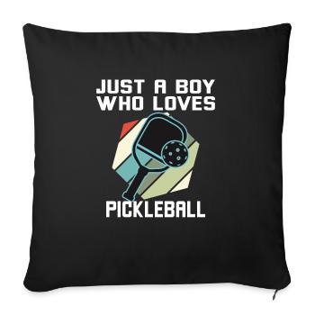 Juste un garçon qui aime le pickleball - Housse de coussin décorative 45 x 45 cm - noir - Devant