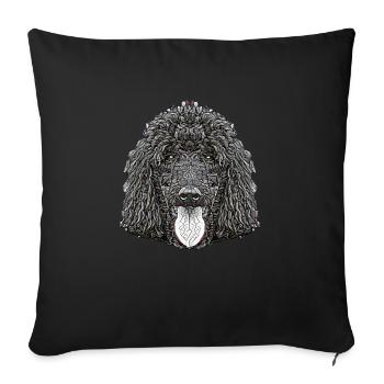 Standard Poodle Face - Sofa pillowcase 17,3'' x 17,3'' (45 x 45 cm) - black - Front